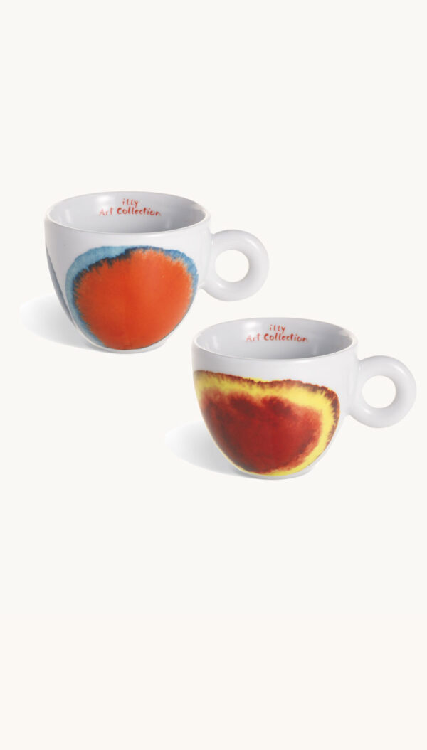 Illy Art Collection Francesco Clemente CUPPUCCINO CUP WITH WHITE SAUCER - Set of 2