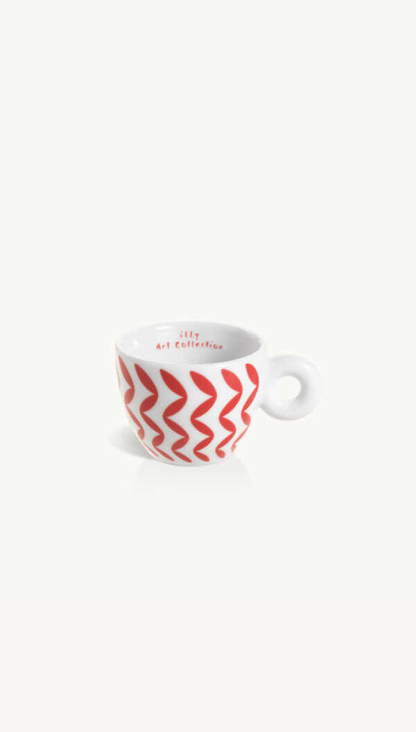 Illy Art Collection MONA HATOUM Espresso Cup Red with White Saucer