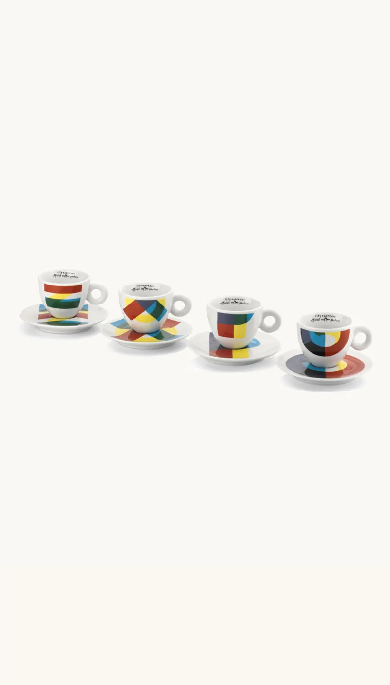 Illy | ILLY Art Collection Expo Milan 2015 Set of 4 Cuppuccino Cups & Saucer